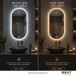 Brat B098 Dokunmatik Açma Kapamalı Kapsül Kesim Led Ayna