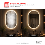 Brat B098 Dokunmatik Açma Kapamalı Kapsül Kesim Led Ayna