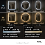 Brat B068 Dokunmatik Açma Kapamalı Yuvarlak Led Ayna
