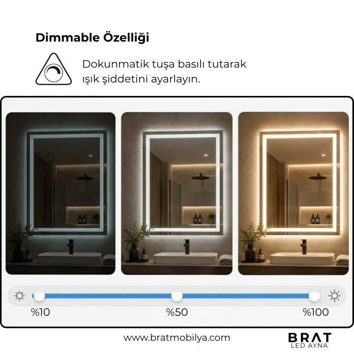 Brat B0103 Dokunmatik Açma Kapamalı Led Ayna