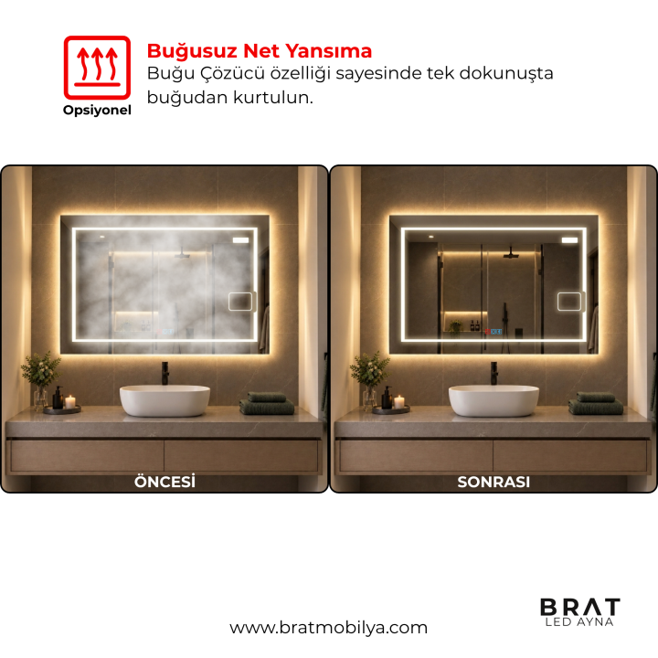 Brat B0102 Dokunmatik Açma Kapamalı Led Ayna