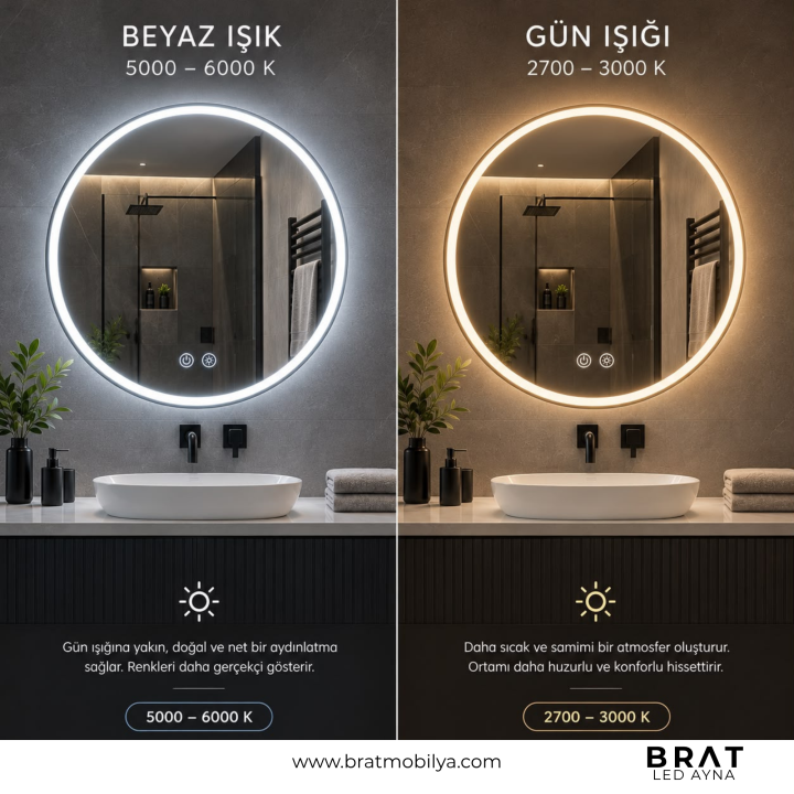 Brat B0101 Dokunmatik Açma Kapamalı Asimetrik Led Ayna